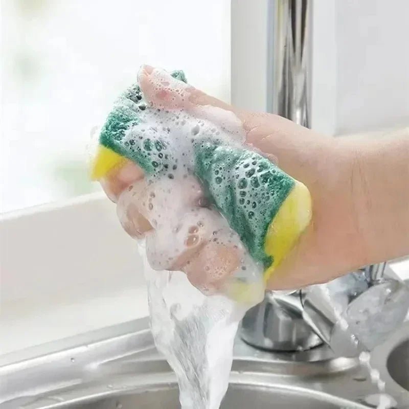 Highly absorbent double - sided sponge magic cleaning pot rust sponge cleaning brush kitchen cleaning tool - Ammpoure