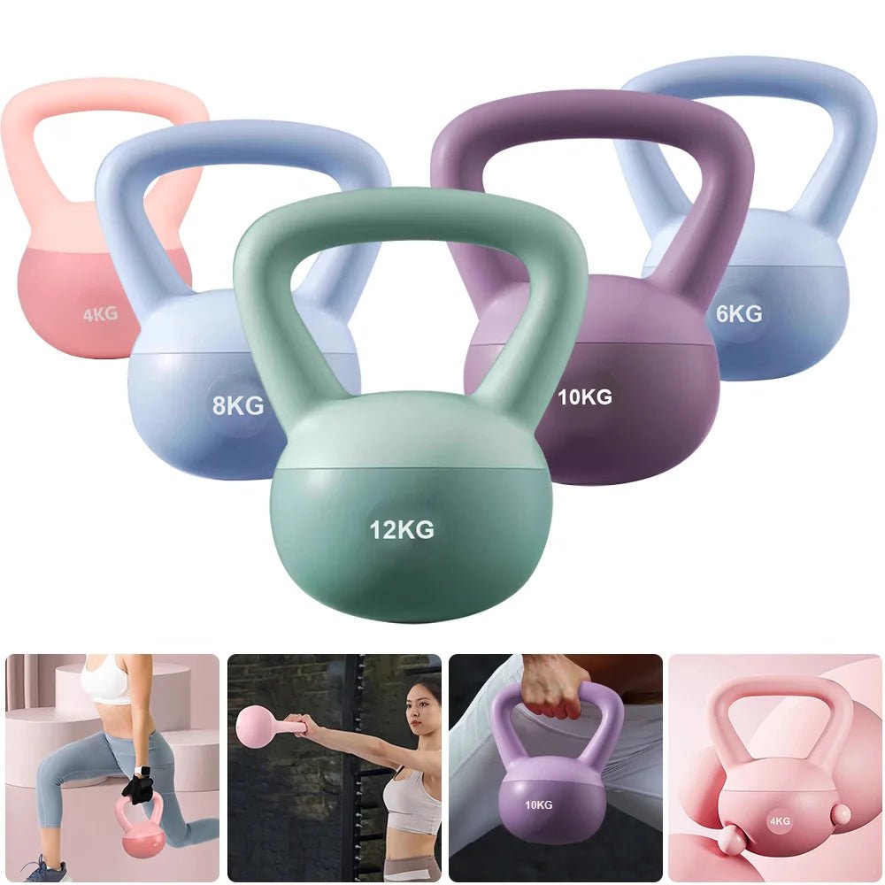 Home Fitness Kettlebells 4 - 12 lbs Kettlebell Set | Soft Weights for Full Body, Home Fitness Gym Workout & Strength Training - Ammpoure