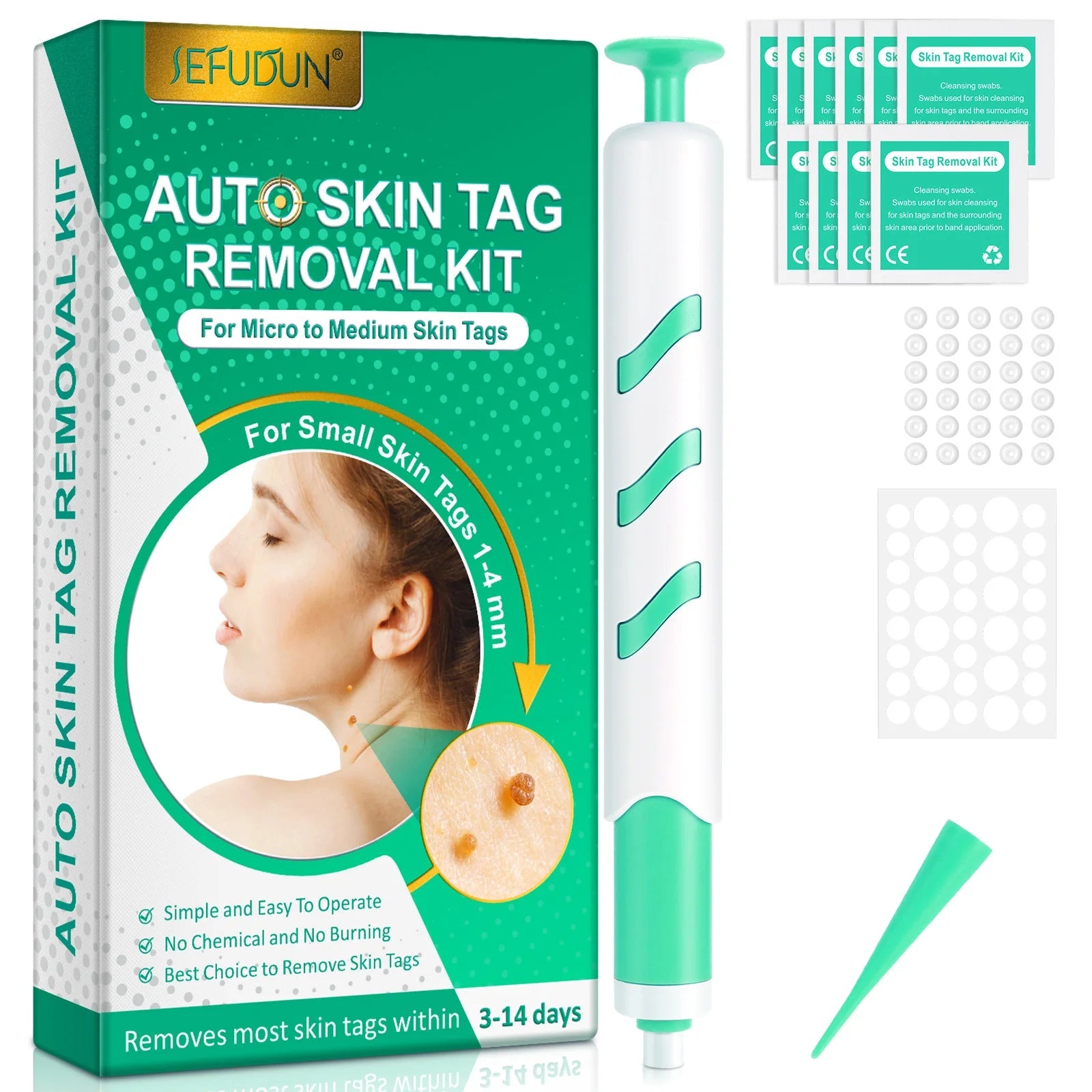 Home Use Painless Safe Skin Tag Mole Wart Spot Removal Equipment for Smooth Skin Wart Remover Eyelid Lifting Acne Treatment Pen - Ammpoure