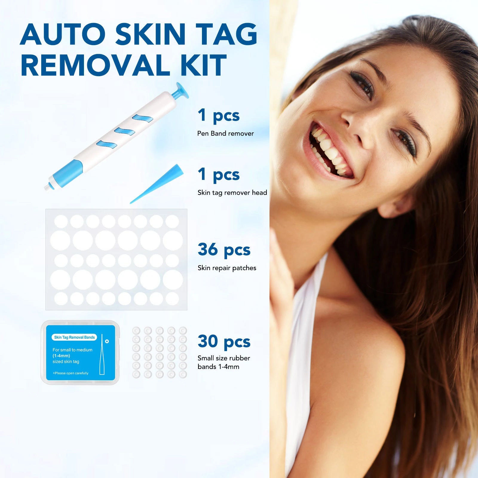 Home Use Painless Safe Skin Tag Mole Wart Spot Removal Equipment for Smooth Skin Wart Remover Eyelid Lifting Acne Treatment Pen - Ammpoure
