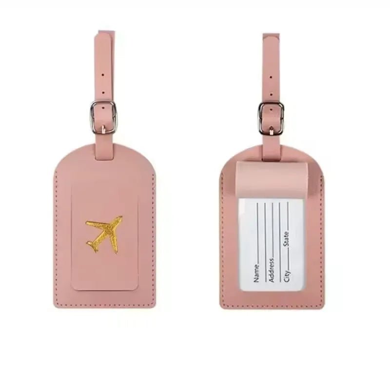 Hot Stamping Airplane Travel Luggage Tag Pu Leather Thickened Handbag Tag Passport Cover - Ammpoure