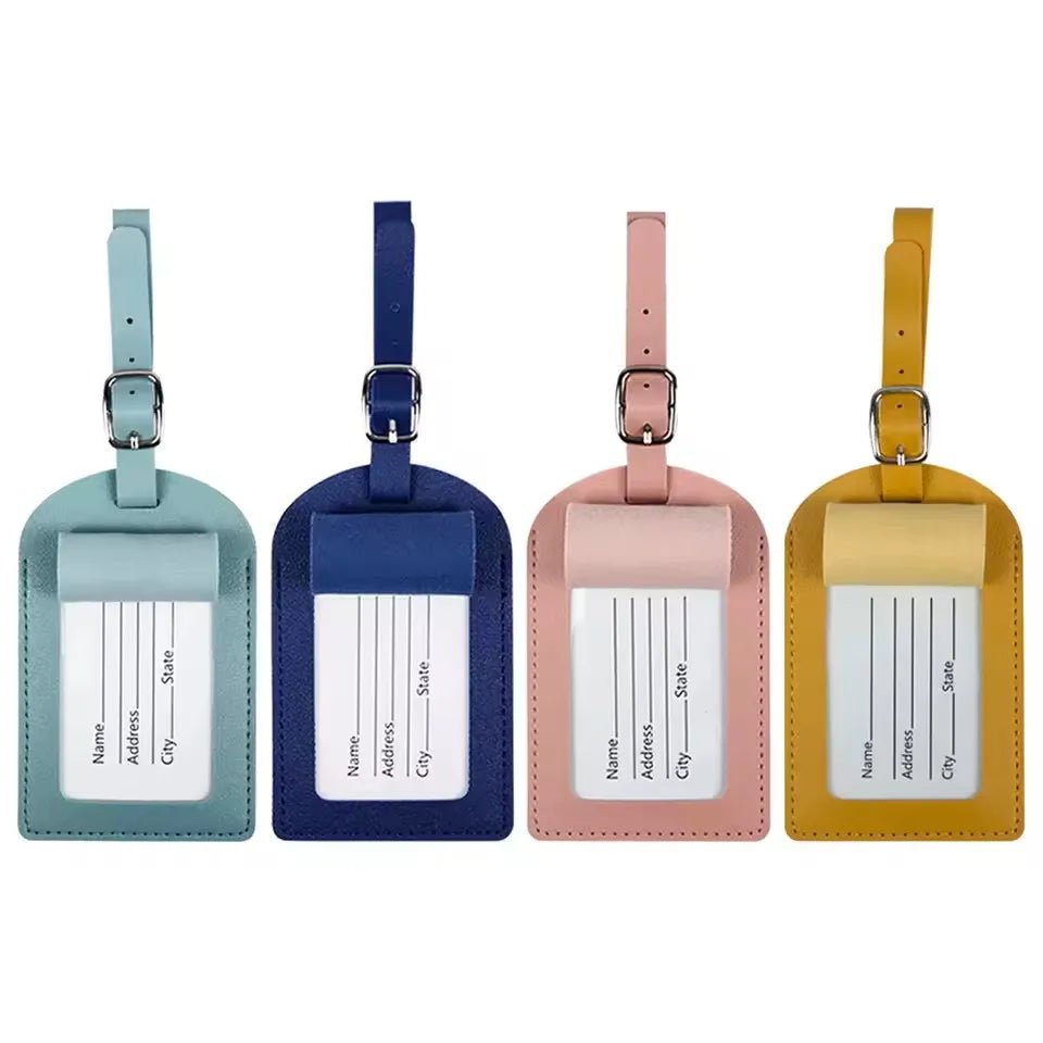 Hot Stamping Airplane Travel Luggage Tag Pu Leather Thickened Handbag Tag Passport Cover - Ammpoure