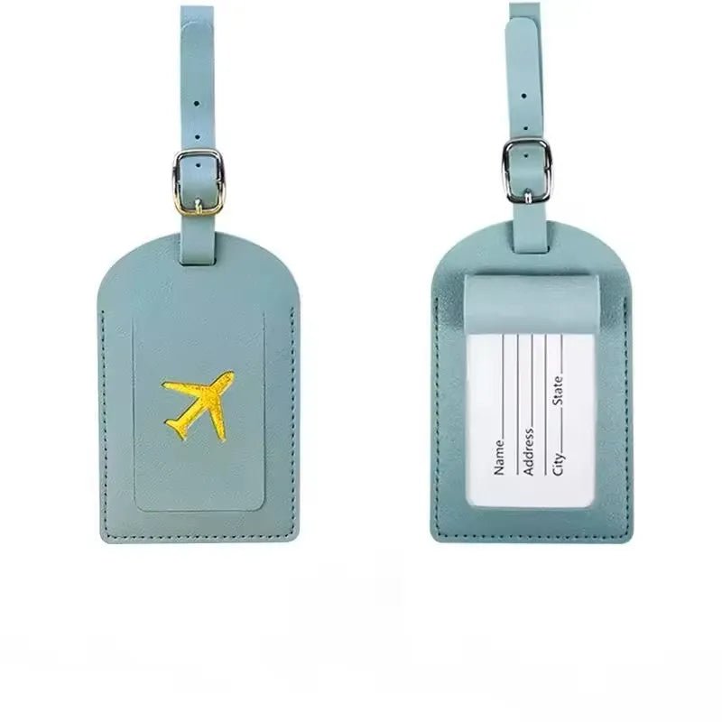 Hot Stamping Airplane Travel Luggage Tag Pu Leather Thickened Handbag Tag Passport Cover - Ammpoure