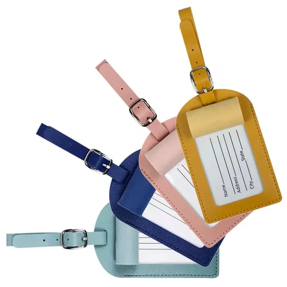 Hot Stamping Airplane Travel Luggage Tag Pu Leather Thickened Handbag Tag Passport Cover - Ammpoure