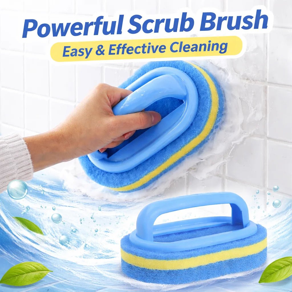 Household Cleaning Brush with Handle Canada Dish Soap Bathroom Kitchen Tub Thick Scrubbing Sponge Durable Cleaning Tool Accessories Home - Ammpoure