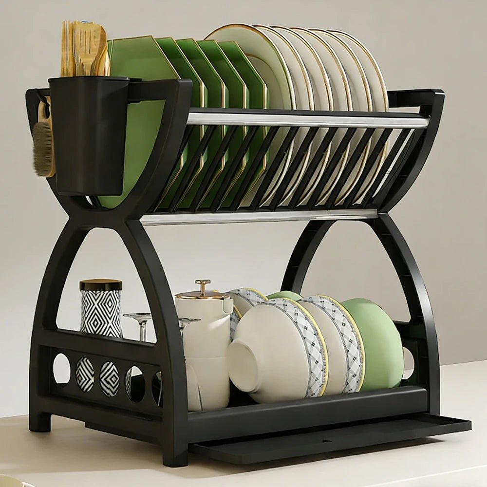 Household Multifunctional Kitchen Storage Rack Drain Bowl And Dish Storage Rack Bowl And Chopstick Rack Storage Box - Ammpoure