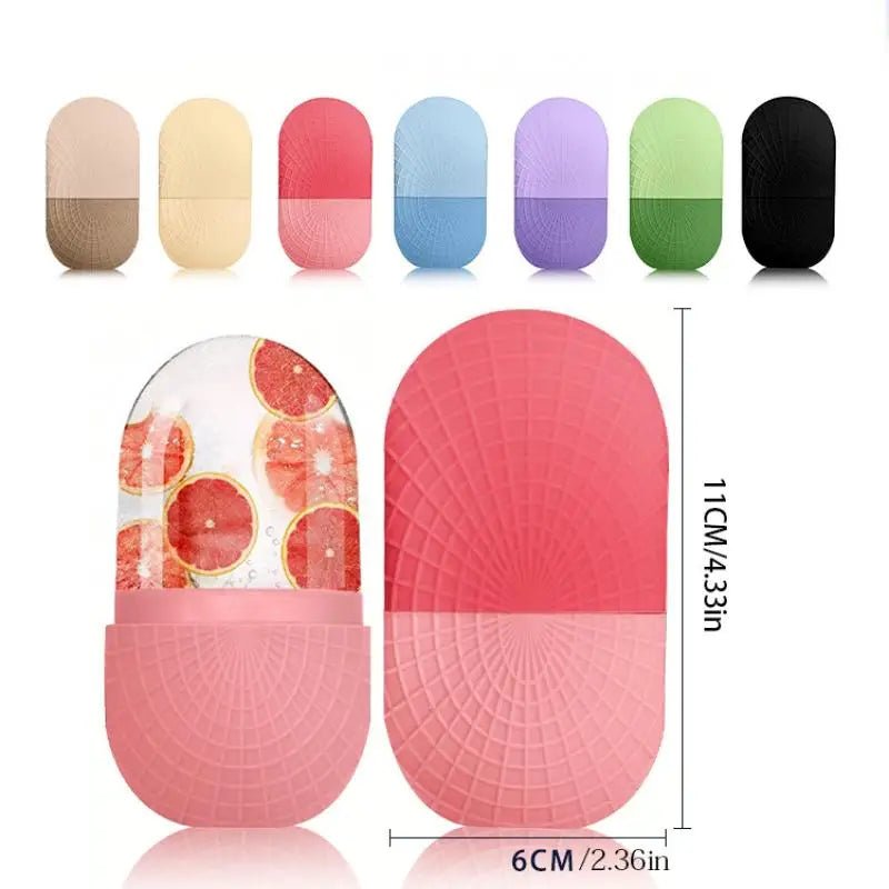 Ice Roller For Face And Eyes Silicone Ice Mold Massager Cooling And Firming Facial Skin Ice Roller Leak - proof Reusable - Ammpoure