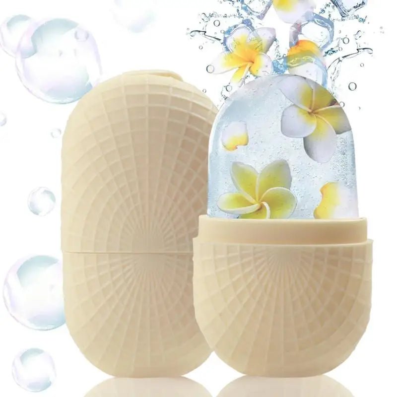 Ice Roller For Face And Eyes Silicone Ice Mold Massager Cooling And Firming Facial Skin Ice Roller Leak - proof Reusable - Ammpoure