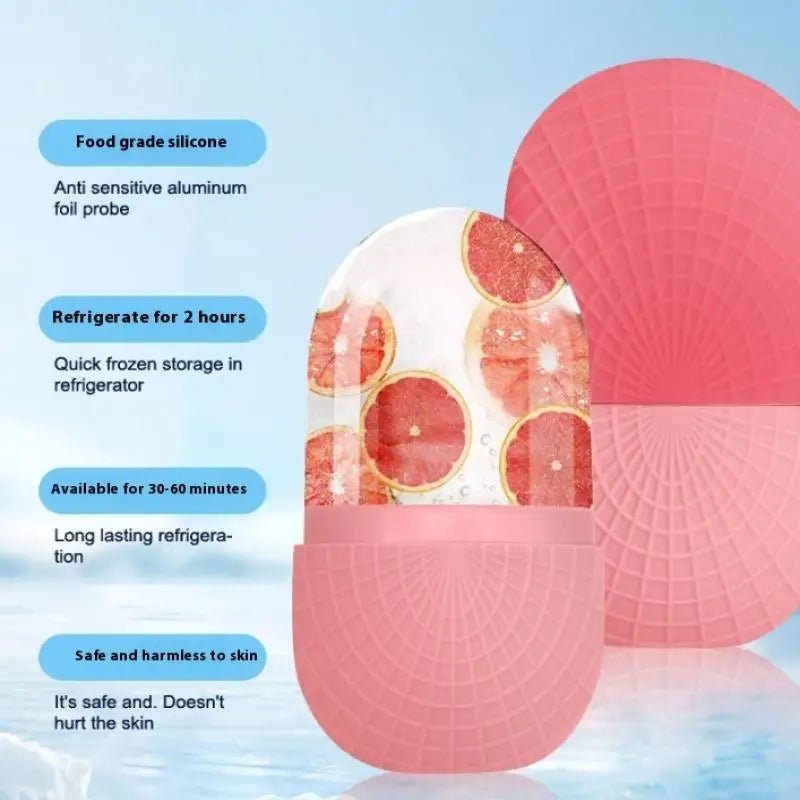 Ice Roller For Face And Eyes Silicone Ice Mold Massager Cooling And Firming Facial Skin Ice Roller Leak - proof Reusable - Ammpoure