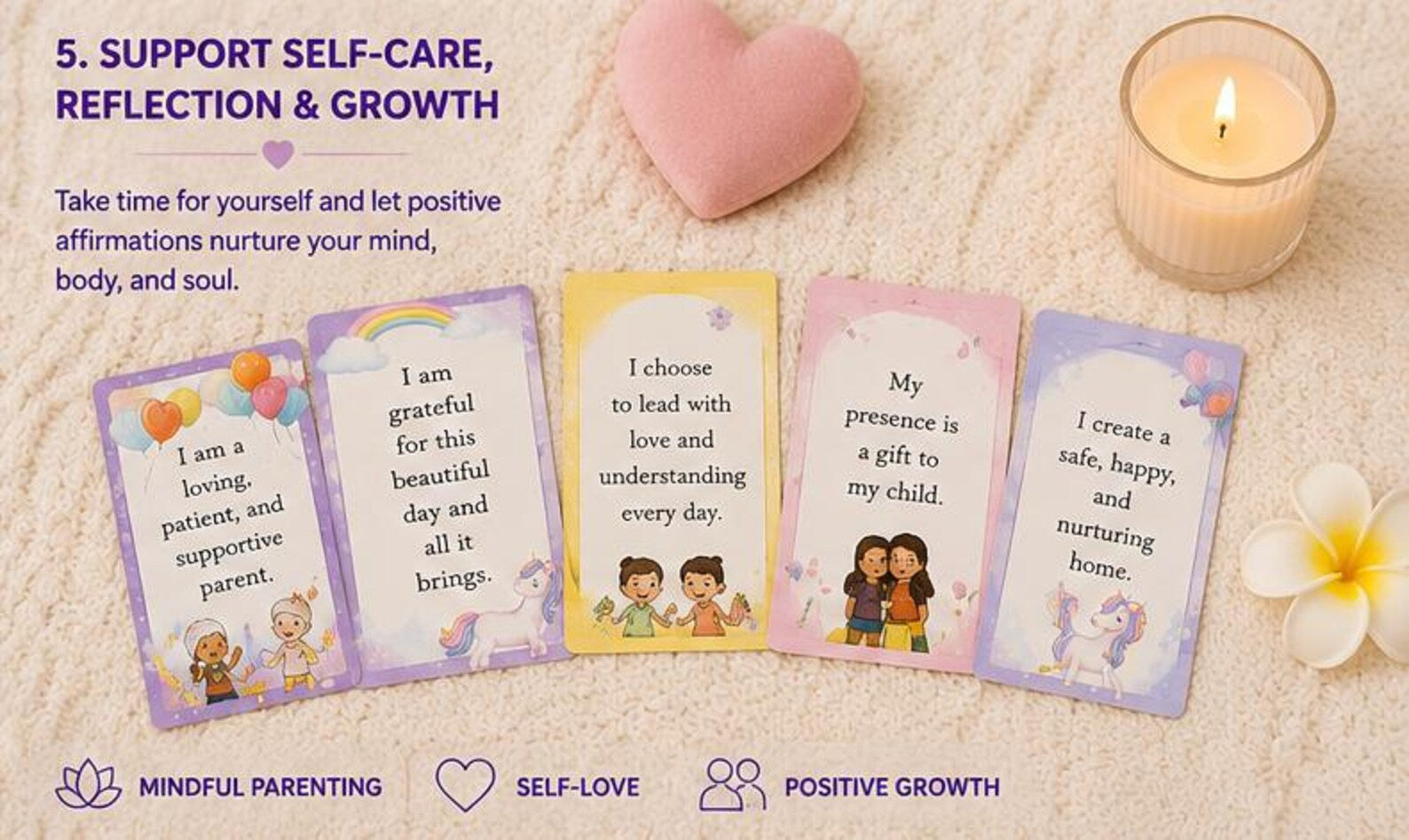 Self-Acceptance Affirmation Cards, Daily Self-Compassion, Authenticity Quotes (PDF)