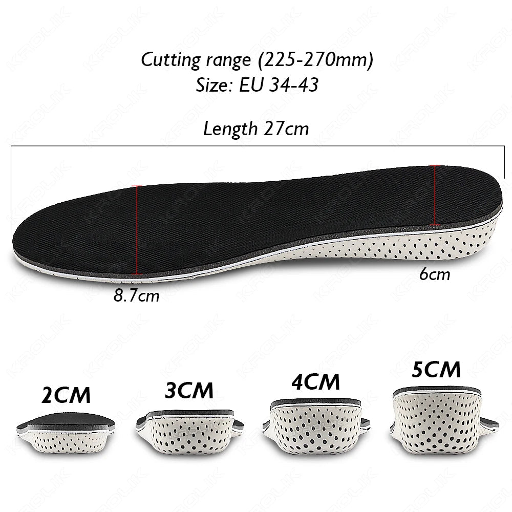 Invisible Height Increase Insoles USA Men & Women EVA Memory Foam Heel Lifting 2/3/4/5CM Taller Cushion Heightening Shoe Pads - Ammpoure