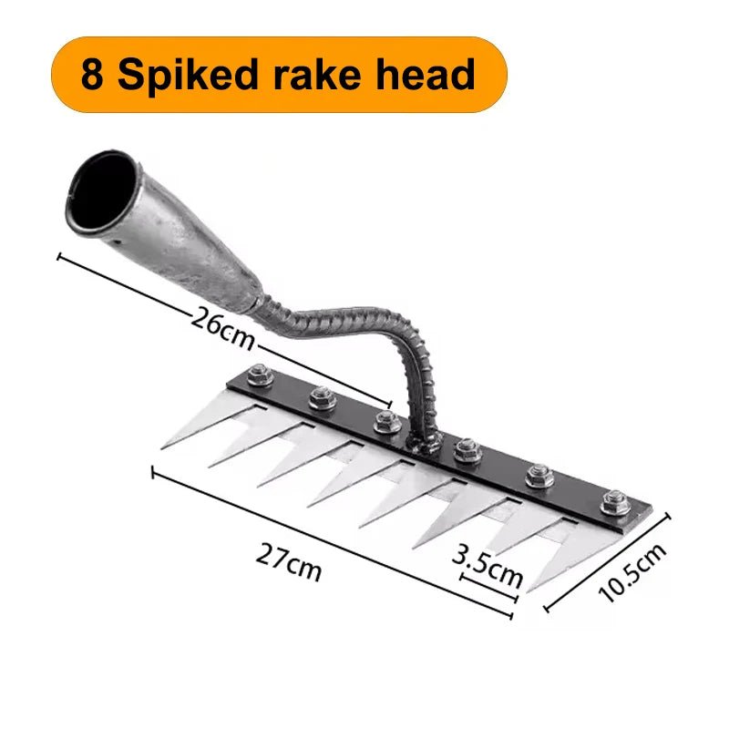 Iron Gardening Hoe Weeding Rake Farm Tool Grasping Raking Loosening Soil Nail Rake Tool Artifact Harrow Farm Tool - Ammpoure
