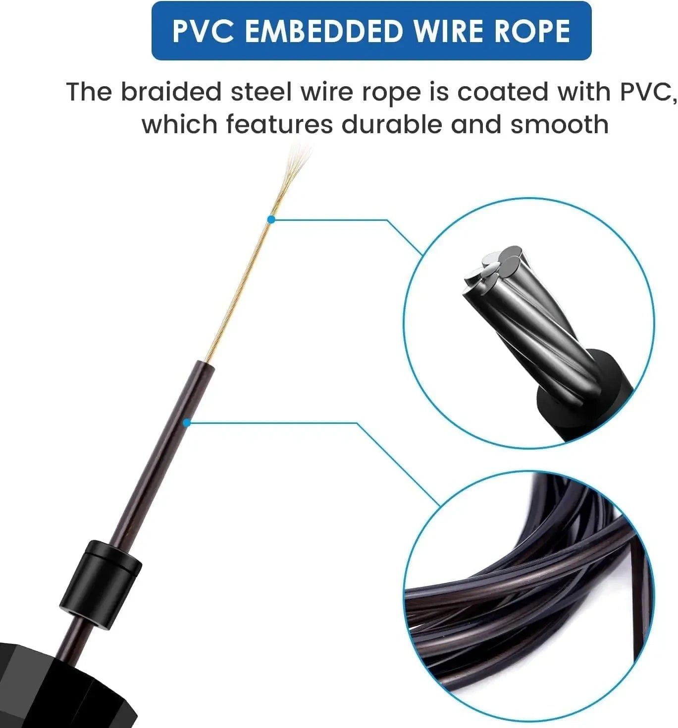 Jump Rope Tangle - Free Rapid Speed Jumping Rope Cable for Women Men and Kids Adjustable Steel Jump Rope - Ammpoure