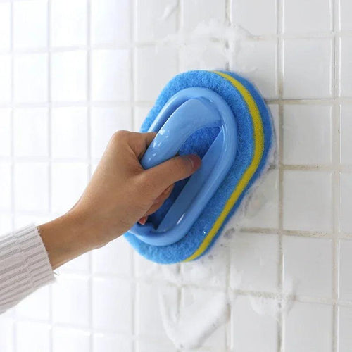Kitchen Bathroom Toilet Cleaning magic sponge Glass Wall Cleaning Bath Brush Handle Sponge Ceramic Window Slot Clean Brush - Ammpoure Wellbeing 🇬🇧