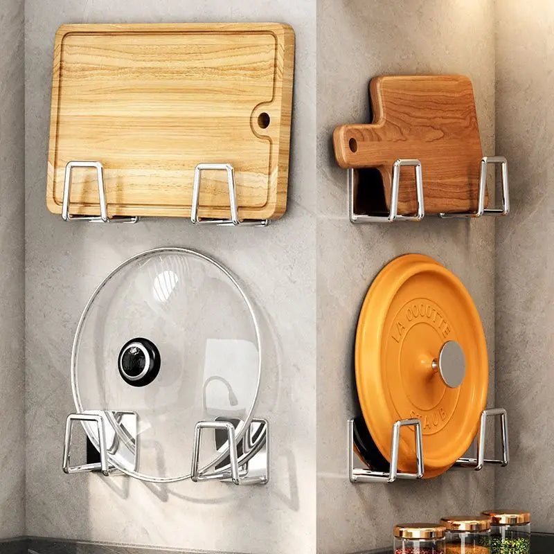 Kitchen Sponge Drainage Rack USA Stainless Steel Pot Lid & Cutting Board Storage Rack Multifunctional Kitchen Organizer Holder - Ammpoure