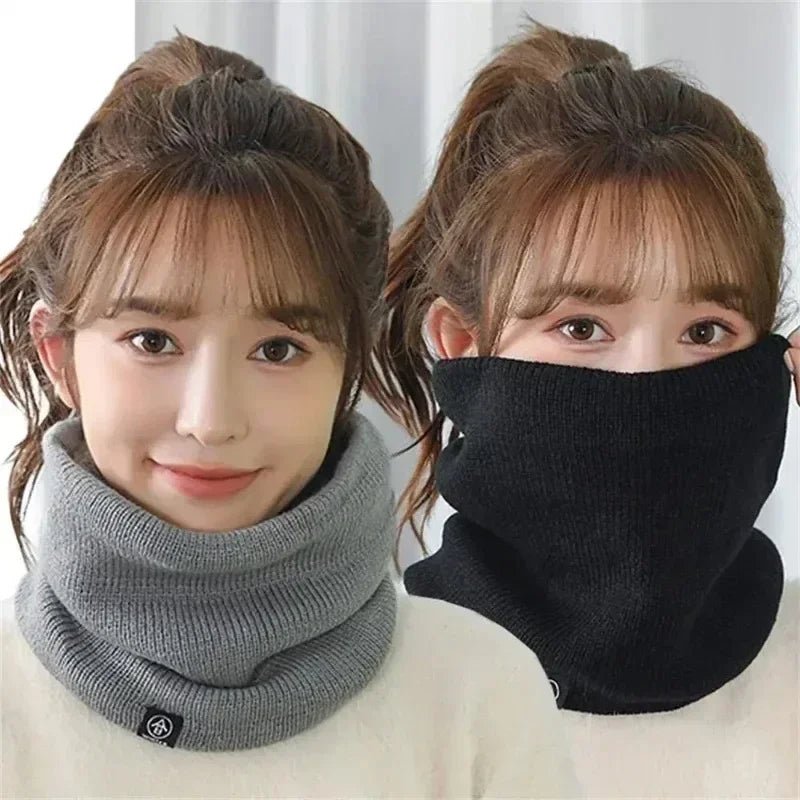 Knitted Neck Warmer Sports Scarf Fashion Soft Women Men Face Cover Winter Skating Running Hiking Scarves Thick Cold - proof Collar - Ammpoure