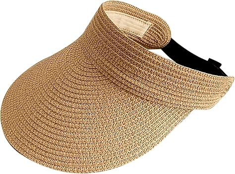 Ladies Sun Visor Hat — Adjustable Sun & Heat Protection Cap, Beige UK - Ammpoure
