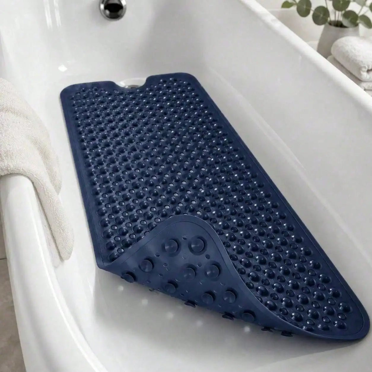 Large Bathtub Mat 40×16 Inch USA Multi-Color Bathroom Shower Mat with Textured Pebble Surface, Soft PVC Tub Mat with Suction Cups & Drain Holes, Stylish Bath Decor - Ammpoure