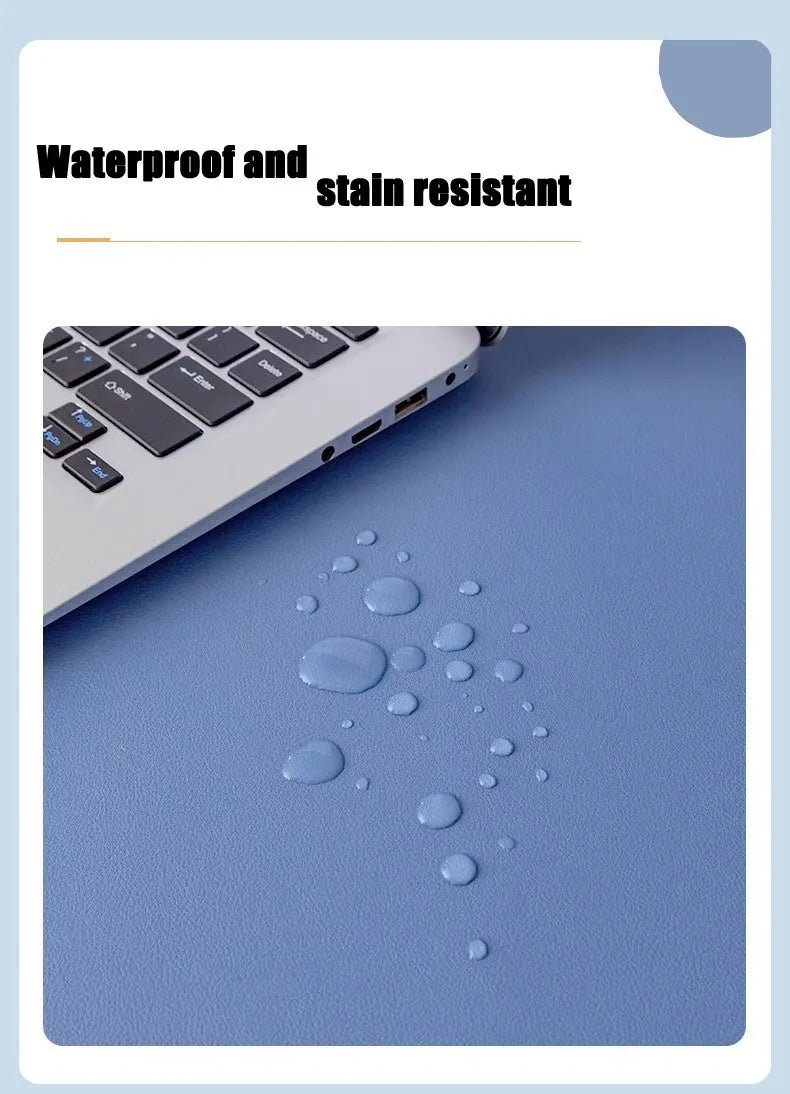 Leather Desk Pad Protector USA Large Mouse Pad & Office Desk Mat, Non-Slip PU Suede Leather Desk Blotter with Stitched Edges - Ammpoure