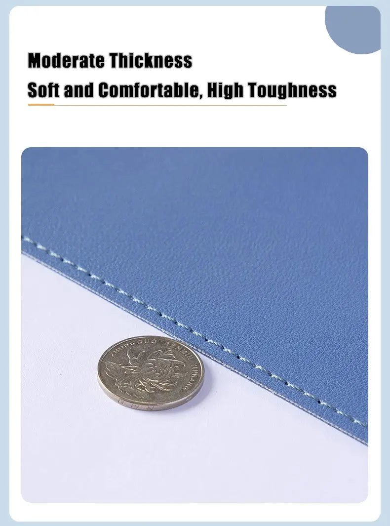 Leather Desk Pad Protector USA Large Mouse Pad & Office Desk Mat, Non-Slip PU Suede Leather Desk Blotter with Stitched Edges - Ammpoure