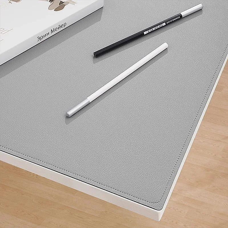 Leather Desk Pad Protector USA Large Mouse Pad & Office Desk Mat, Non-Slip PU Suede Leather Desk Blotter with Stitched Edges - Ammpoure
