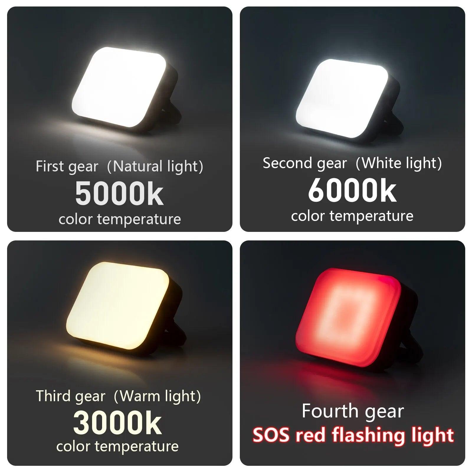 LED Camping Light USB Charging Portable Tent Lantern Emergency Flashlight Night Fourth Gear Dimming Outdoor Hiking - Ammpoure Wellbeing