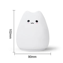 Load image into Gallery viewer, LED Night Light For Children Baby Kids soft Silicone Touch Sensor 7 Colors cartoon Cat sleeping lamp home bedroom decoration - Ammpoure Wellbeing
