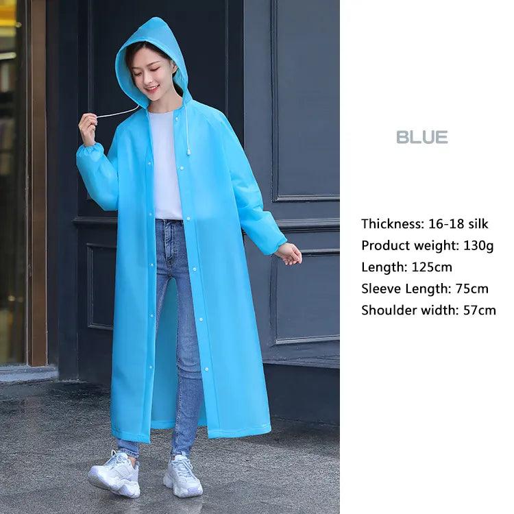 1pc Rancoat Waterproof Poncho Reusable Plastc Adult Campng Festval