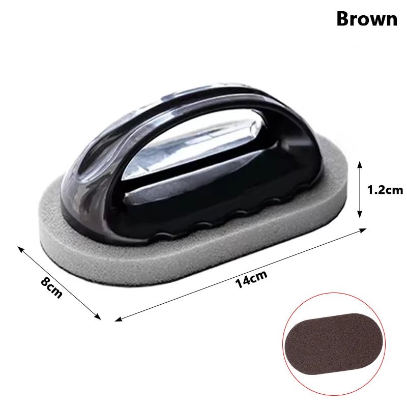 Magic Emery Sponge Brush Wipe Eraser Cleaner Kitchen Bath Rust Strong Decontamination Cleaning Tools With Handle Household Tools - Ammpoure