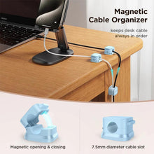 Load image into Gallery viewer, Magnetic Colorful Cable Clip Cable Adjustable Cord Holder Under Desk Cable Management Wire Keeper Cable Organizer Holder - Ammpoure Wellbeing 🇬🇧
