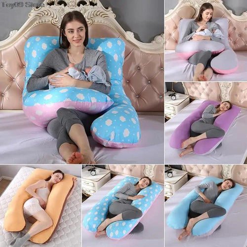 Maternity Pregnancy Boyfriend Arm Body Sleeping Pillow Case Covers Sleep U Shape Cushion Cover Maternity U-shape Pillow Case - Ammpoure Wellbeing 🇬🇧