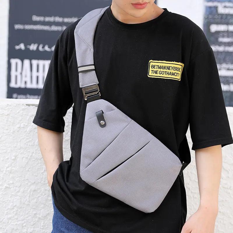 Men ultra thin anti theft small chest bag mini cross body bags male on