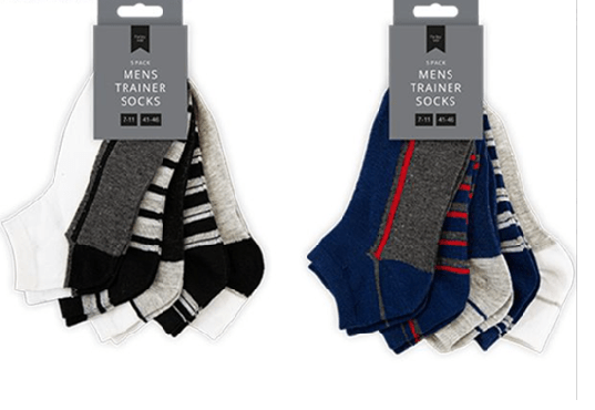 Men's Striped Trainer Socks – Assorted 5-Pack (UK Sizes 7-11) - Ammpoure