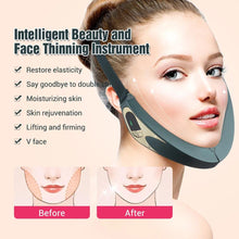 Load image into Gallery viewer, Microcurrent V-face Face Lift Device 6Mode Heated Skin Rejuvenation Double Chin V Face Vibration Massager Wireless Remote Contro - Ammpoure Wellbeing 🇬🇧

