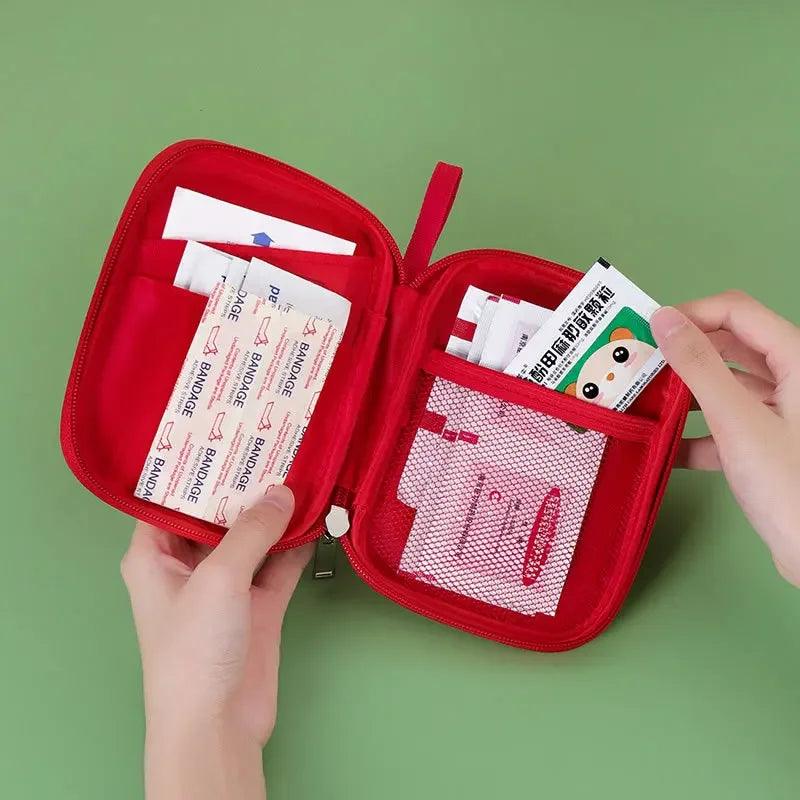 Mini Home Medical Storage Bag Portable Travel Emergency First Aid Kit Medicine Pack Outdoor Camping Travel Sorting Survival Sack - Ammpoure Wellbeing
