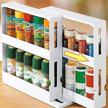 Load image into Gallery viewer, Multi-Function 2 Tier Rotate Spice Storage Rack Seasoning Swivel Storge Organizer Shelf kitchen bathroom creative household item - Ammpoure Wellbeing 🇬🇧
