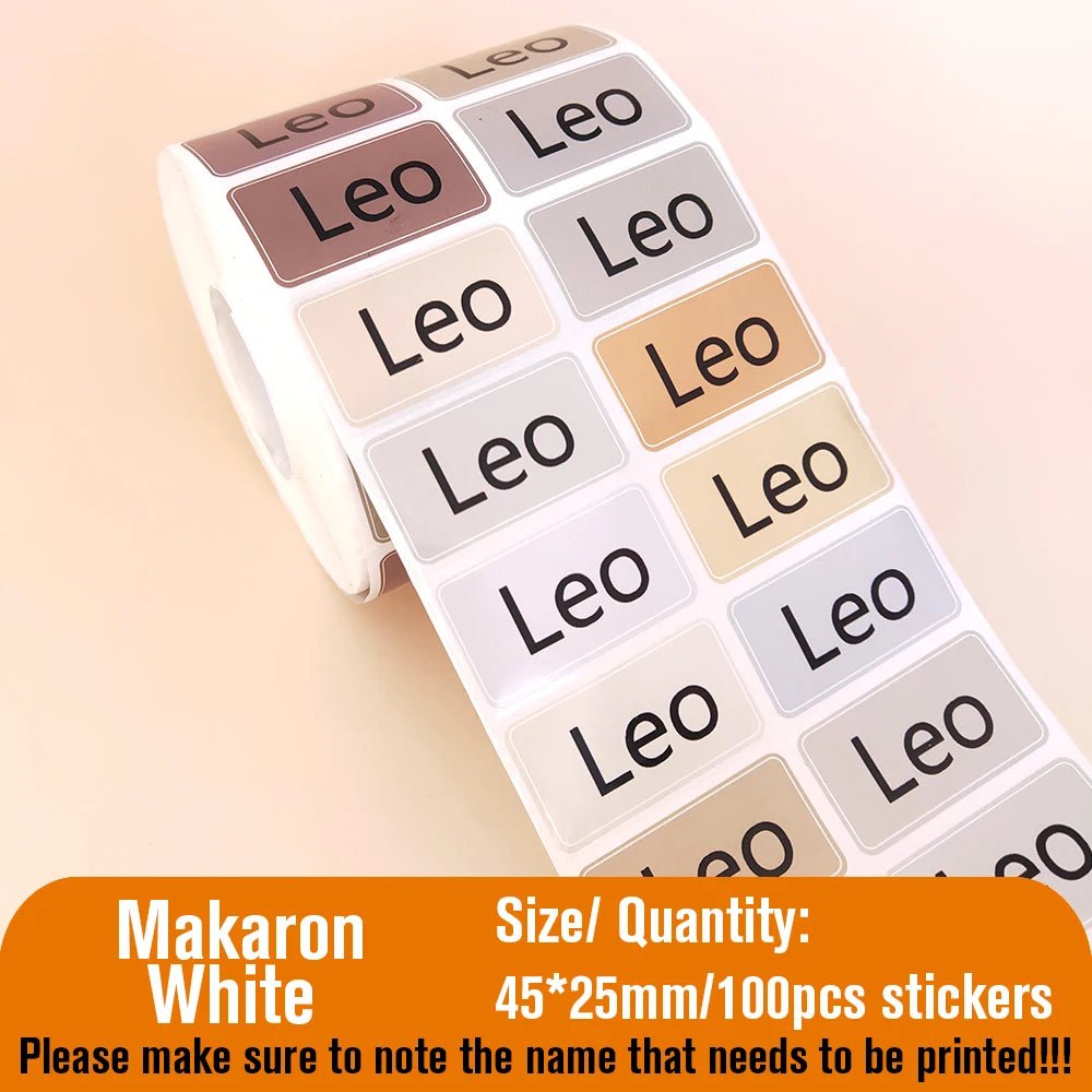 Name Tag Sticker Custom Waterproof Kawaii Stickers Decals Personalized First Name Label for Children School Stationery Bottle - Ammpoure Wellbeing