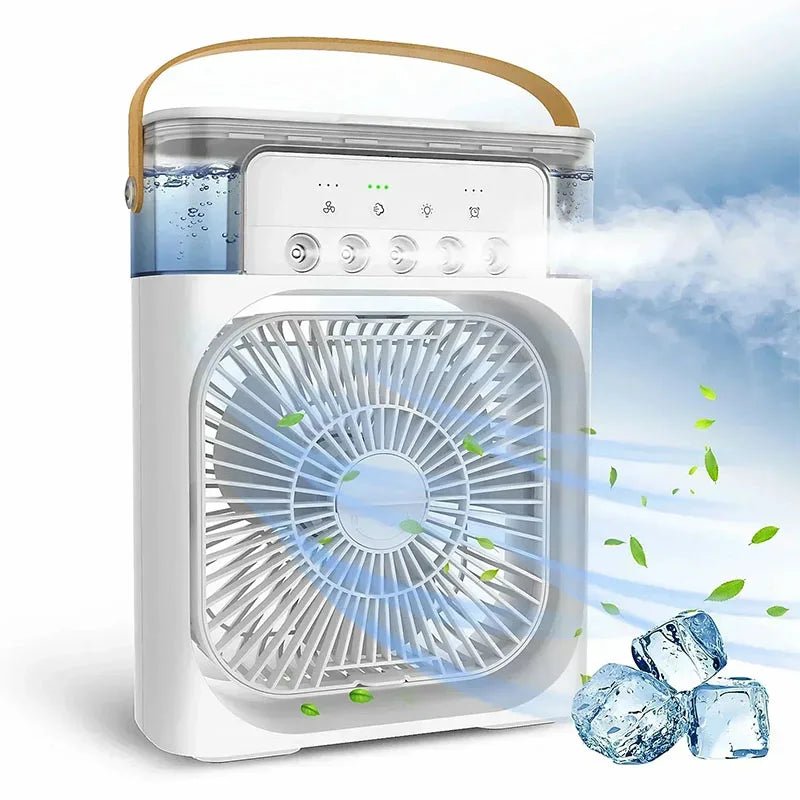New 3 In 1 Portable Fan AIr Conditioner Household Mini Air Cooler LED Night Light Humidifier Air Adjustment Fan Office Home Fan - Ammpoure