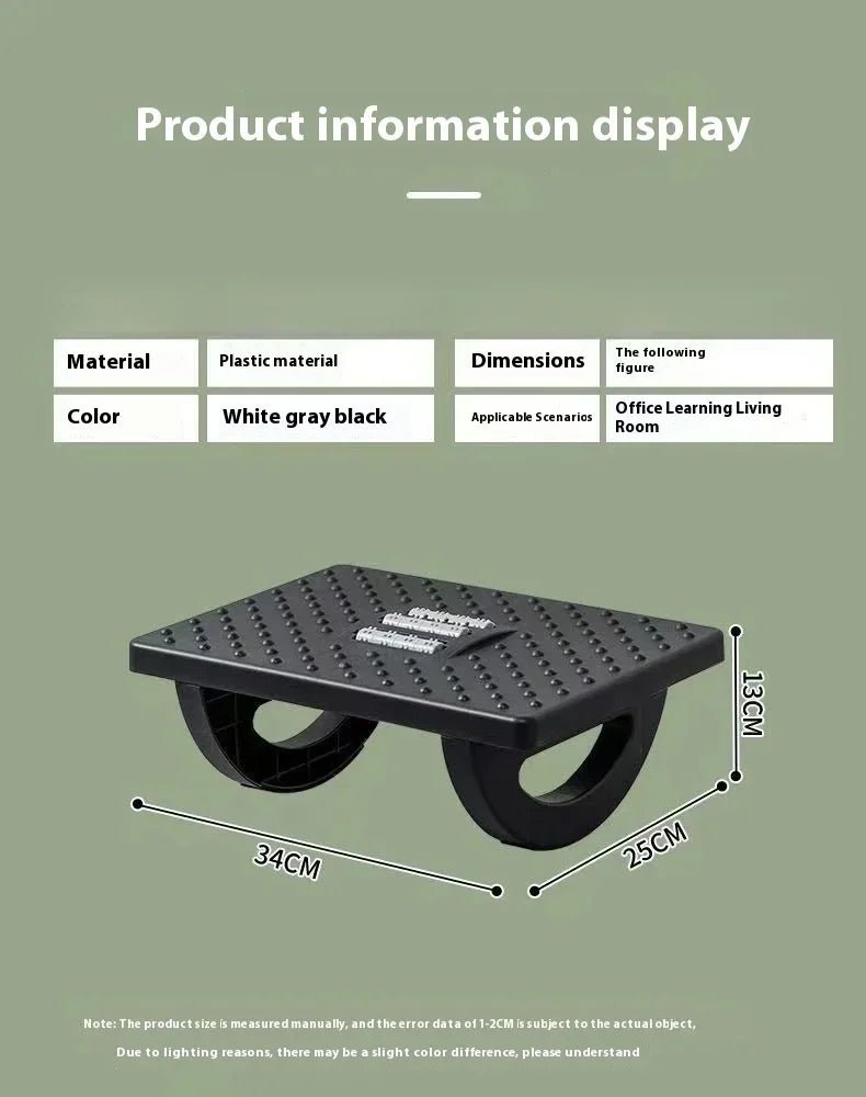 New Portability Foot Rest Under Desk Footrest Ergonomic Foot Stool With Massage Rollers Foot Rest For Home Office Work - Ammpoure