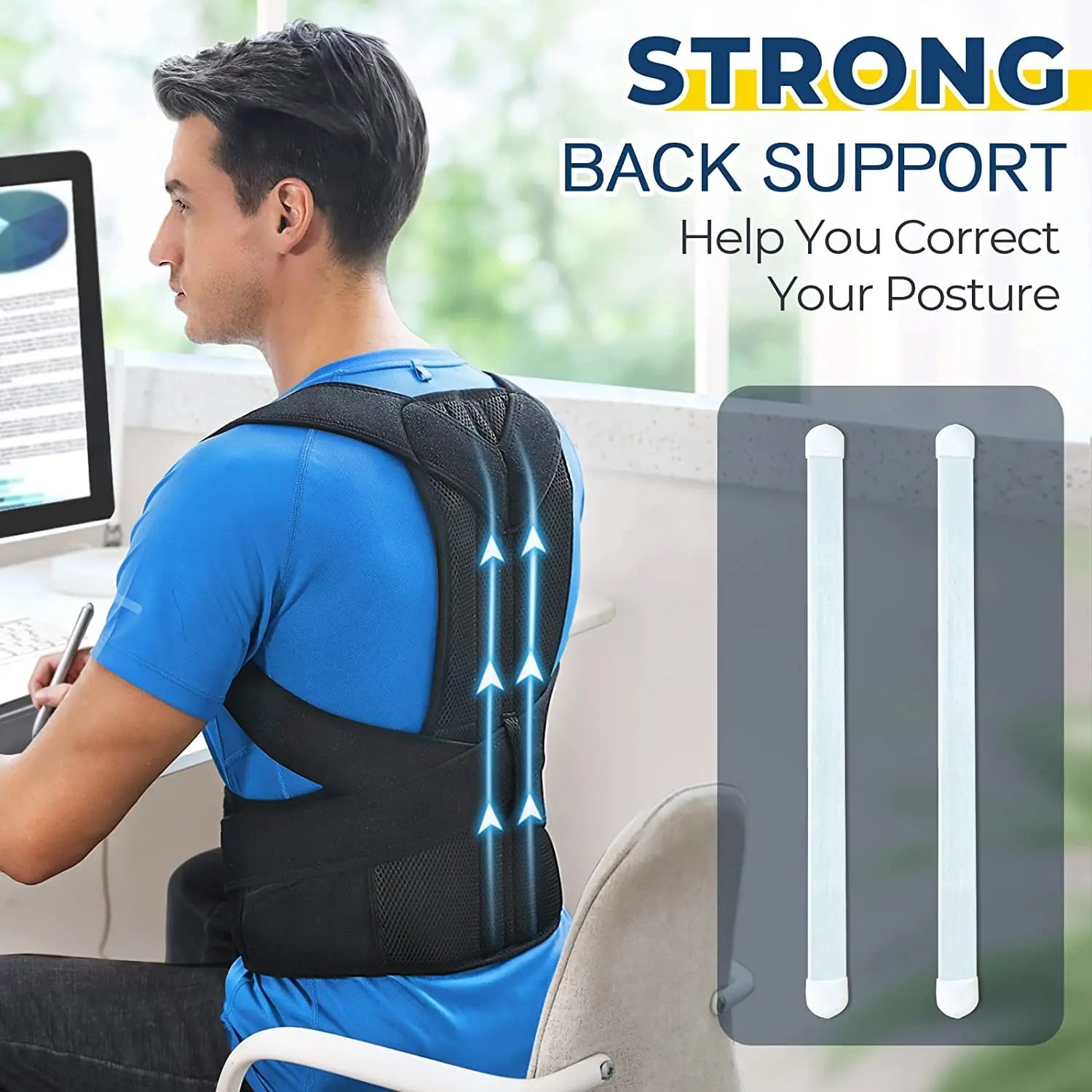 New Upper Back Posture Corrector Posture Clavicle Support Corrector Back Straight Shoulders Brace Strap Correctpor - Ammpoure