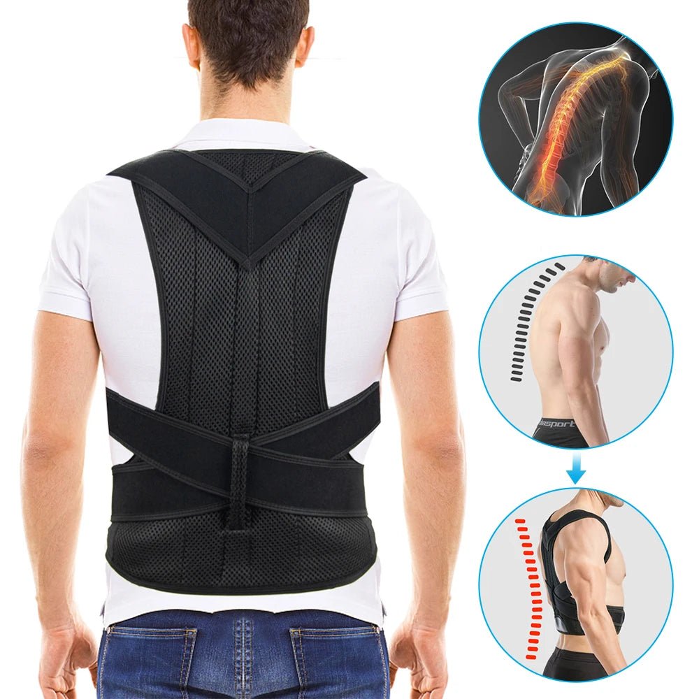 New Upper Back Posture Corrector Posture Clavicle Support Corrector Back Straight Shoulders Brace Strap Correctpor - Ammpoure