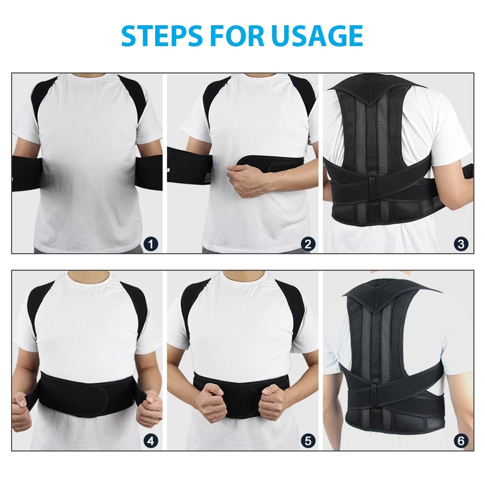 New Upper Back Posture Corrector Posture Clavicle Support Corrector Back Straight Shoulders Brace Strap Correctpor - Ammpoure