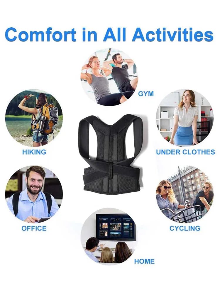 New Upper Back Posture Corrector Posture Clavicle Support Corrector Back Straight Shoulders Brace Strap Correctpor - Ammpoure