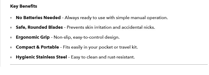Nose Hair Trimmer for Men Stainless Steel Manual Trimmer UK - Ammpoure