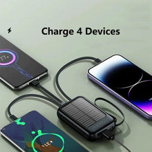 Load image into Gallery viewer, Original Power Bank 50000mAh Solar Charging Compact Portable Built-in Cable Power Bank - Ammpoure Wellbeing 🇬🇧
