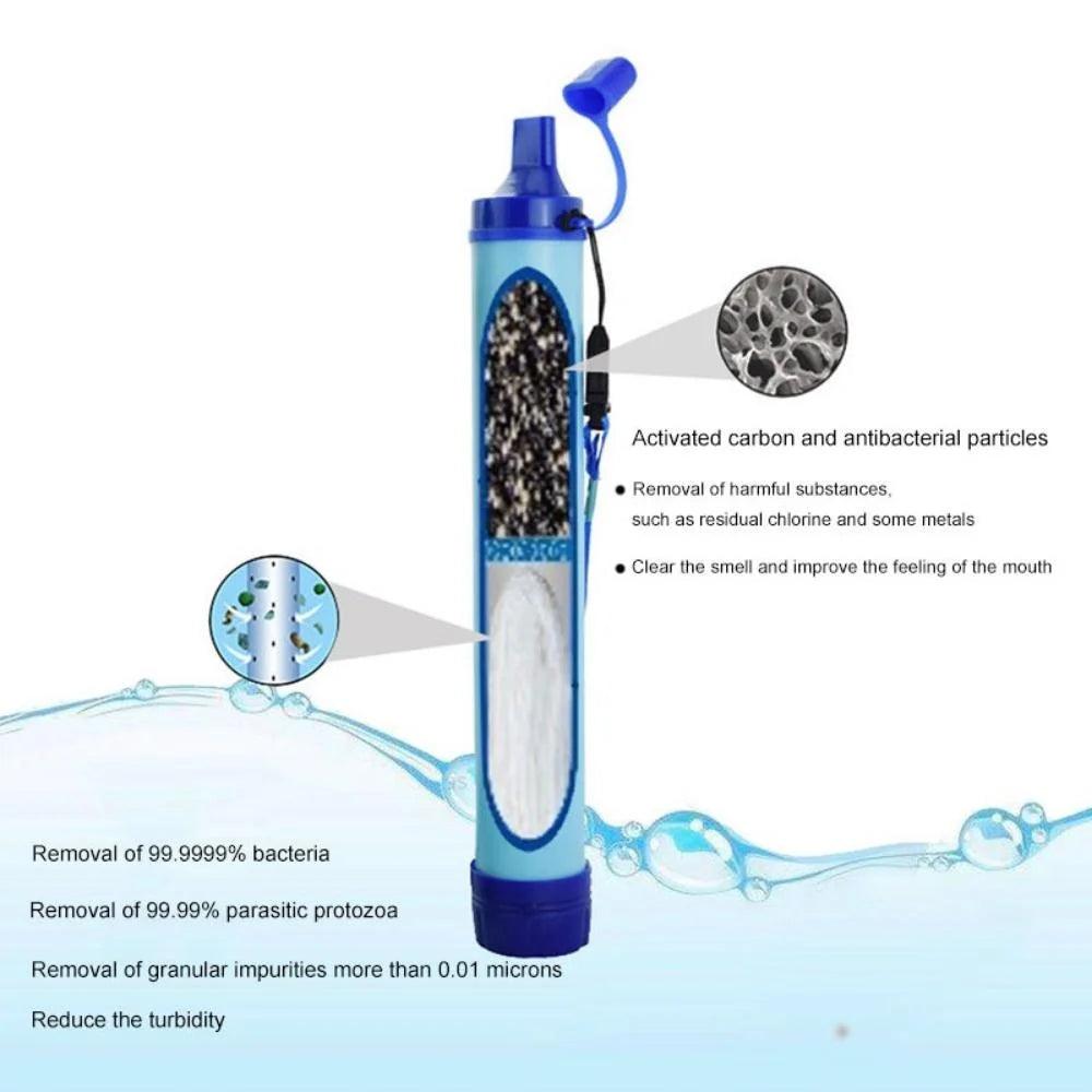 Outdoor Water Purifier Camping Hiking Emergency Life Portable Purifier Water Filter Suitable for Streams, Lakes Outdoors Camping - Ammpoure Wellbeing