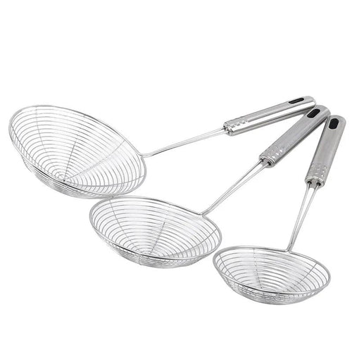 Oval Skimmer Stainless Steel Filter Mesh Oil Pot Food Filter Cookware Colander Fried Filter Kitchen Strainer Baking Cooking Tool - Ammpoure Wellbeing 🇬🇧