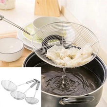 Load image into Gallery viewer, Oval Skimmer Stainless Steel Filter Mesh Oil Pot Food Filter Cookware Colander Fried Filter Kitchen Strainer Baking Cooking Tool - Ammpoure Wellbeing 🇬🇧
