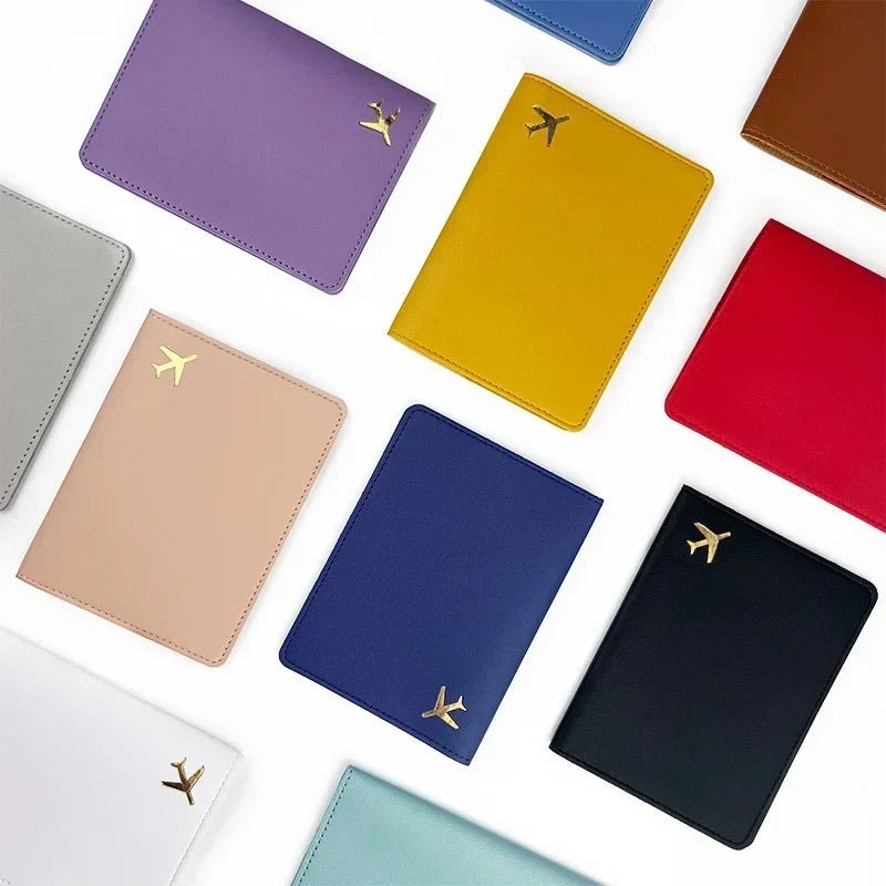 Passport Holder Case for Men Women Unisex Gold Airplane Travel Accessory Cover Lightweight Waterproof Rfid Blocking Slim Holder - Ammpoure