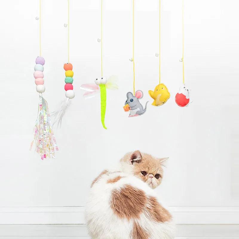 Pet Cat Toys Elasticity Retractable Hanging Door Type Interactive Toy For Kitten Mouse Catnip Scratch Rope Toy Pet Supplies - Ammpoure Wellbeing
